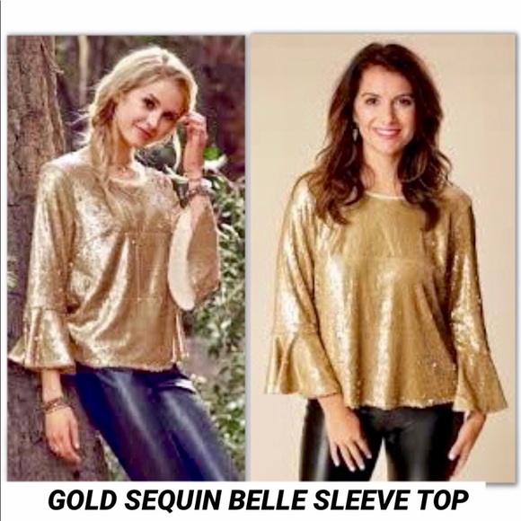 GOLD MATTE SEQUIN WITH A TOUCH OF BOHO - Picture 3 of 8